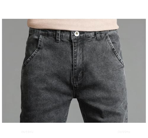 Men Classic Jeans Slim Skinny Vintage Blue Streetwear Biker Party Long Trousers Black gray9 323