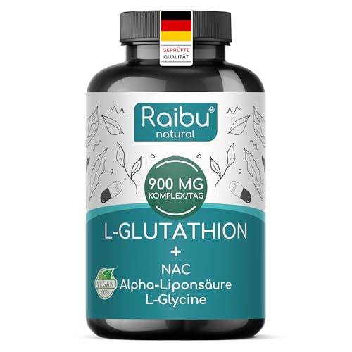 L Glutathion 500mg Glutathion Kapseln hochdosiert - Reduziertes & bioaktives gewonnen durch Fermentation - Vegan ohne Zusätze - Optimale Formel mit NAC Alpha-Liponsäure & L-Glycin