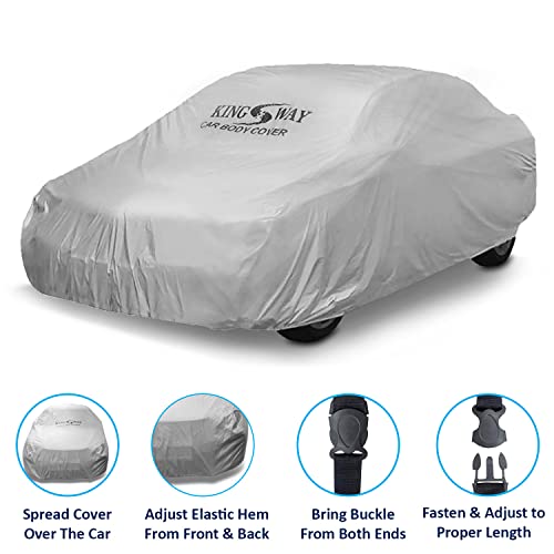 Image of KINGSWAY Camry Car Body Cover Dustproof for (Year 2025 Onwards) All Model, Compatible with Toyota Camry Car Cover, Comes with Bird Droppings, Scratch, UV and Paint Protection, Silver Matty