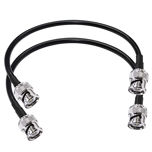 TUOLNK BNC Male to BNC Male Jumper RG58 Low Loss 50 Ohm CB Radio Coax Cable 12inch (30cm) Wifi Antenna Extension for HAM Radio Antenna 2 Pack
