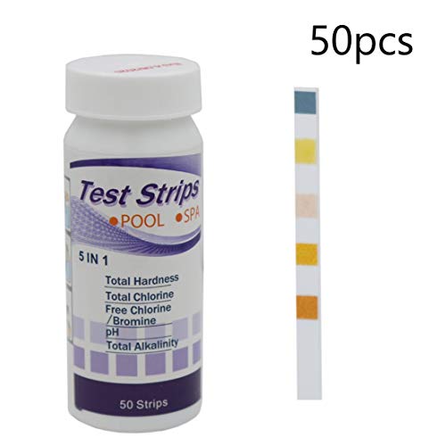 SKYYKS Multi-Function Detection 5-In-1 Swimng Pool Test Paper Total Hardness Chlorine Ph Total Alkali Free Brone Free Chlorine