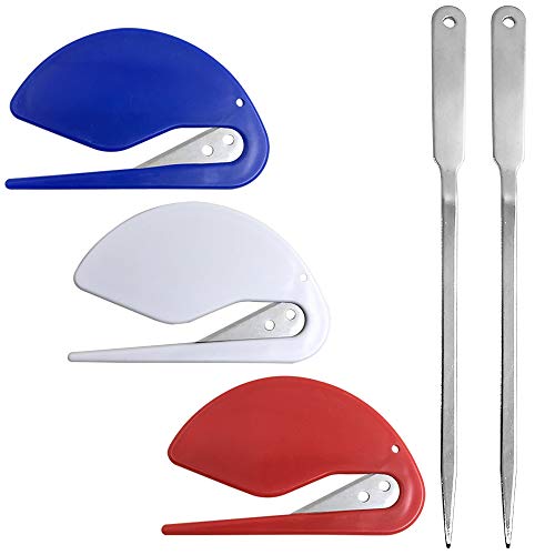 5 Packs Letter Openers, Sonku Stainless Steel Slitter Envelope Opening Knife-2 Types