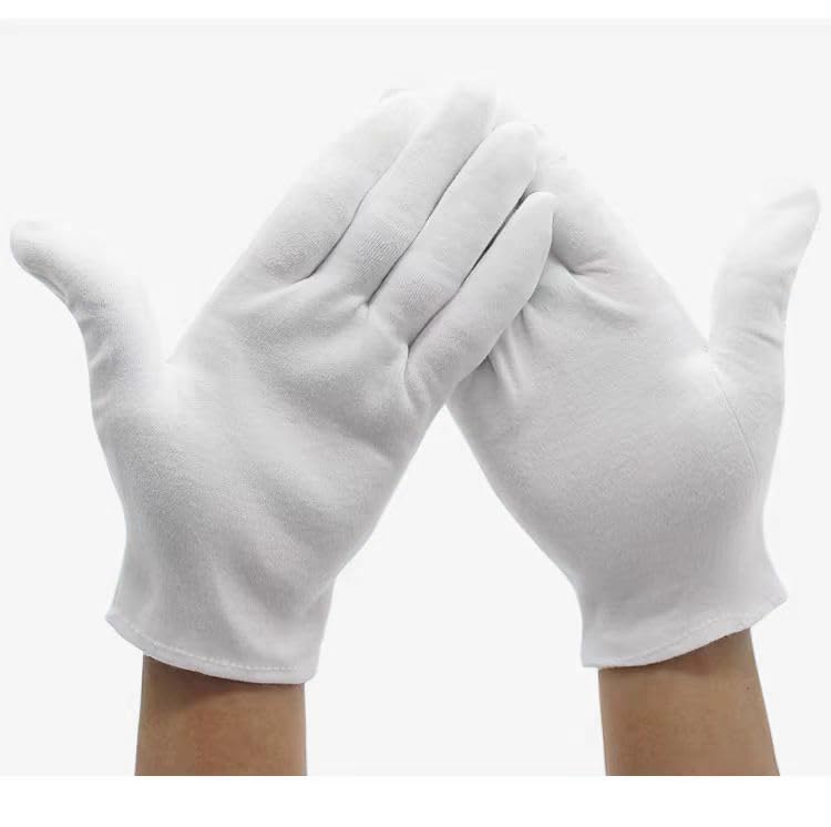 ANNI STAR White Cotton Gloves,Premium Cotton Gloves,Hand Gloves Moisturizing Overnight,White Gloves for Women & Men
