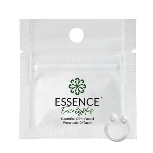 HON Essence Wearable Aromatherapy Nasal Diffuser Eucalyptus Essential Oil Nose Ring Silicone Inhaler for Stress & Mood Support - Made in USA & Travel-Friendly