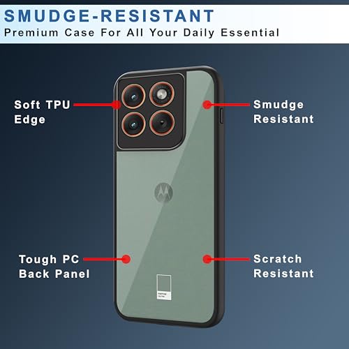 Image of CEDO Backcover for Motorola Moto Edge 70 (5G) | Camera Protection Bump Shockproof Edge | Ultra Hybrid Transparent Acrylic Clear TPU+PC Hard Backcase Cover (Black)