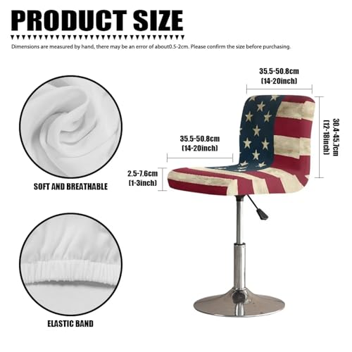 Image of American Flag Bar Stools Set of 4 Barstools Swivel Stool Height Adjustable Bar Chairs with Back Swivel Bar Stool Kitchen Counter Stools Dining Chairs Decor