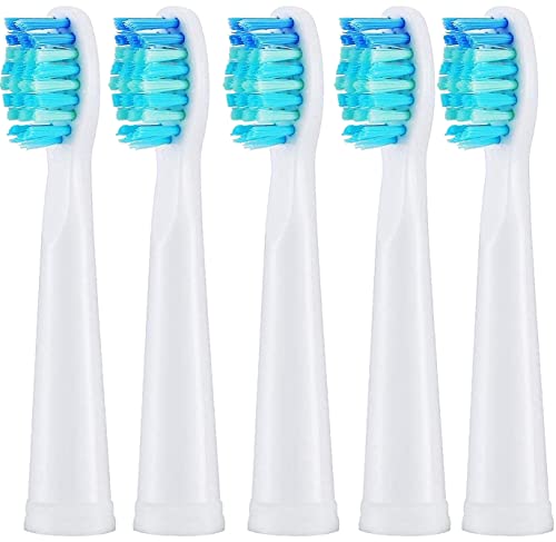 5pc Toothbrush Heads Compatible with Fairywill D7/D8/FW507/508 551/917/959/D1/D3 (5pcs-White)