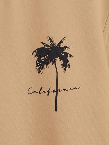 COZYEASE Boys' Graphic Tee Casual Short Sleeve Crew Neck T Shirt Summer Tee Tops Khaki 13-14 Years4