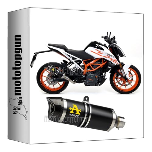 Pot echappement Arrow Thunder en aluminium noir pour moto KTM Duke 390 de 2017 a 2020