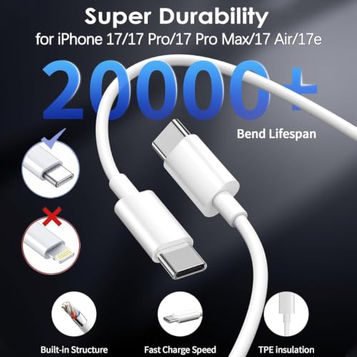 Image of [Apple MFi Certified]iPhone 17 16 Pro Max Charger Fast Charging, 40W USB C to C Fast Charger Block 10Ft Extra Long Type C Charging Cable Cord for iPhone 17e /17 Pro /Air /16 /16e /16 ProMax /Plus /15Pro,iPad