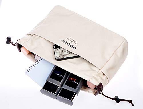 Vercord Canvas Handbag Organizers, Sturdy Purse Insert Organizer Bag In Bag, 10 Pockets Beige Small #TOP6