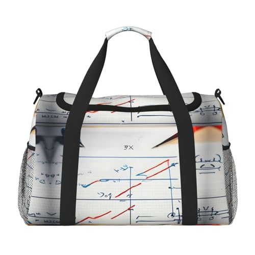 Sac de sport à motifs mathématiques, le sac noir idéal pour la salle et les vestiaires