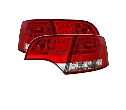 Fanali posteriori VT423 - Set completo di luci posteriori per auto e lato passeggero, Rosso bianco compatibile con Audi A4 B7 Avant Familiare 2004 2005 2006 2007 2008
