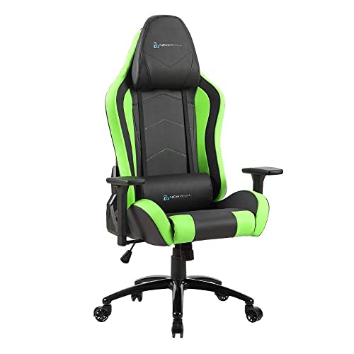 Newskill Takamikura - Silla gaming profesional (inclinación y altura regulable, reposabrazos ajustables, reclinable 180º), Color Verde