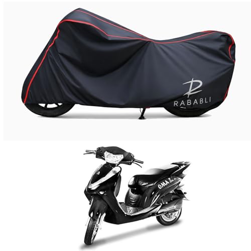 Image of Waterproof Bike Body Cover Compatible for | Lohia Oma Star | Taffeta Fabric, Red Piping Design, Bottom Elastic Fit | Dustproof, Sun UV & Rain Protection for All Bikes