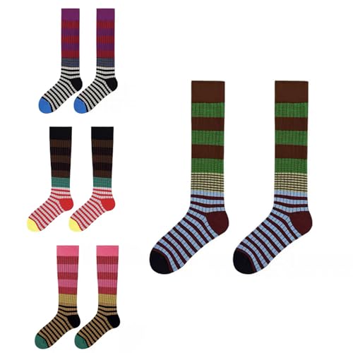Chaussettes hautes à rayures anti-glisse : la solution pour vos costumes de cosplay