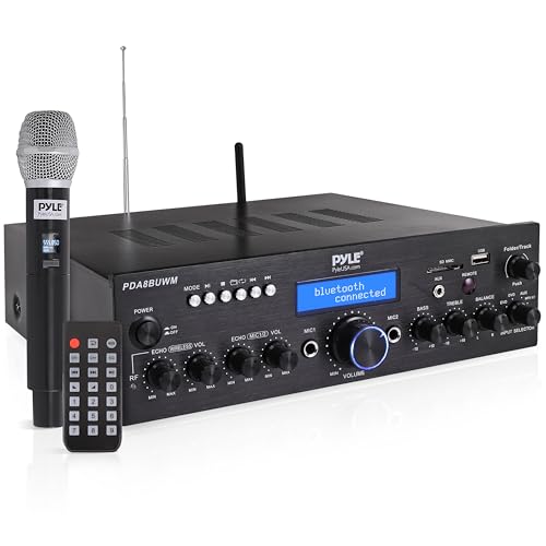 Pyle Wireless Microphone Bluetooth Amplifier-200W Peak