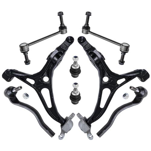Image of Detroit Axle - Front End Suspension Kit for 2006-2010 Mercedes-Benz ML350, 2 Lower Control Arms Assembly 2 Lower Ball Joints 2 Sway Bar End Links 2 Outer Tie Rod End Links 2007 2008 2009 Replacement