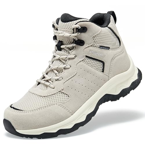 Image of ANJOUFEMME Women's Waterproof Hiking Boots Lightweight Non-Slip Outdoor | Trekking, backpacking, camping, breathable & durable