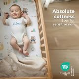 Dreamzie Zestaw 2 Prześcieradeł Z Gumką 50x83 + Wodoodporny Ochraniacz Na Materac Dla Dzieci - Bawełna - Wzór Lisa