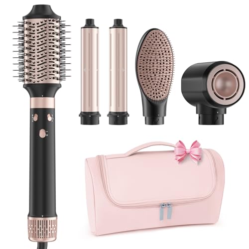 MESCOMB 5-in-1 Dual Voltage Hot Air Styler with Auto-Curling Barrels