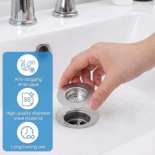 Coladores de acero inoxidable para desagüe de lavabo 3 pcs miniatura 6