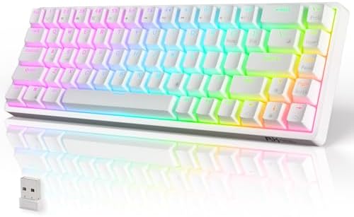 RK ROYAL KLUDGE RK G68 Mechanical Wireless Keyboard 65% QWERTY US...