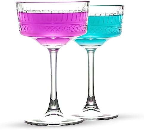 Set Di 6 Bicchieri Coupé Vintage Per Champagne E Cocktail - Capacità 260ml (8.8oz) - Stelo Lungo, Design Elegante - Lavabili In Lavastoviglie - Foto 6