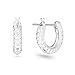 Swarovski Dextera Mini Hoop Women's Earrings, Clear Swarovski Crystals on a Rhodium Finished Setting with Lever Back Closure