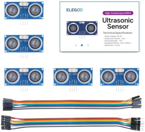 ELEGOO 5PCS HC-SR04 Ultrasonic Module Distance Sensor for Arduino UNO MEGA2560 Nano Robot XBee ZigBee