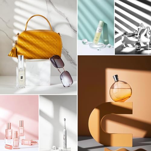 Product Photography Photo Props: Food Jewelry Make-up and Small Product Flat Lay Photoshoot Backdrops - 2pcs Light and Shadow Boards for Table Top Product Phogography(12x11.5inch)