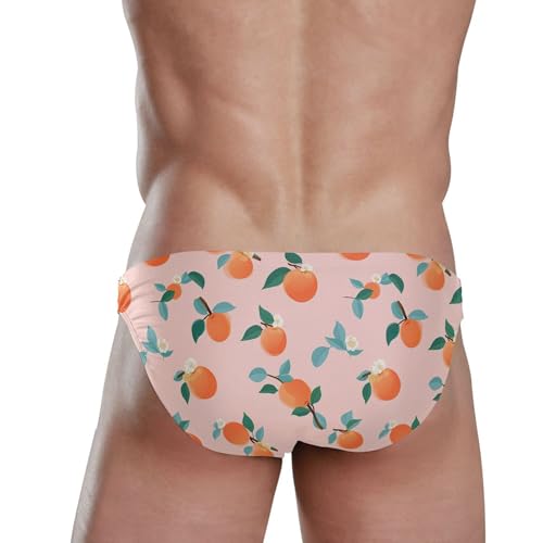 Peach Fruit Swim Briefs for Men Swimsuit Bikini Swimwear S B04019343