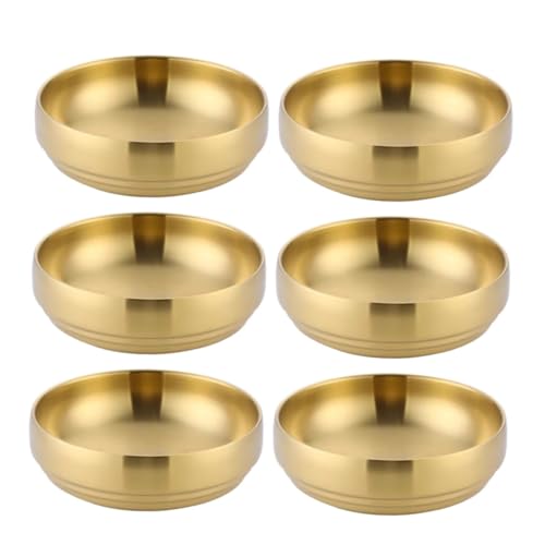 Unomor Stainless Steel Mini Bowls 6pc Condiment Bowls Korean Dishes Small Asian Style for Parties