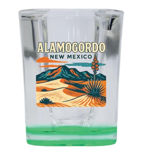 Vaso Souvenir Alamogordo New Mexico 2 oz Base Verde
