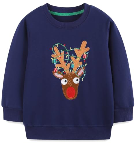 Image of Hongshilian Unisex Kids Cute Cartoon Cotton Sweater Shirt