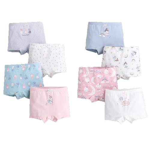 4 Pack Kids Toddler Girls Organic Cotton Bo𝐱er Briefs Cute Bunny Printing Stretch Underwear Toddler Girl Short3