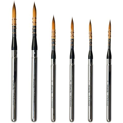 Biaelk 874Round,face Paint Brushes, Professional Travel Art Supplies for Artist Watercolor Paint Pocket Brush #6#7#8#10#12#14 Synthetic Hair Paintbrushes Set Cover