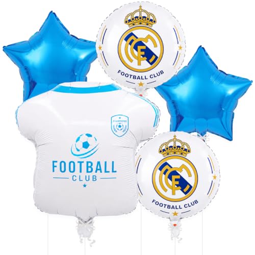 Image of 5 Pcs Football Theme Foil Balloon Set for Birthday Party Decoration | Jersey Balloons | Sports Theme Birthday, Kids Football Party Decoration Supplies