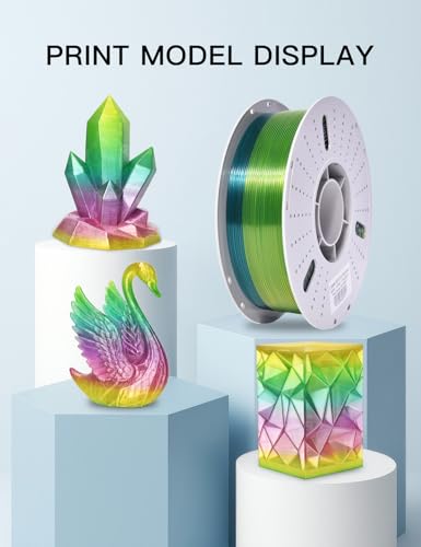 Image of PINBALL PETG Rainbow 3D Printer Filament 1.75mm, Multicolor Translucent PETG Filament, Accuracy + /- 0.02 mm, 1kg Spool (2.2lbs), Dreamland Color