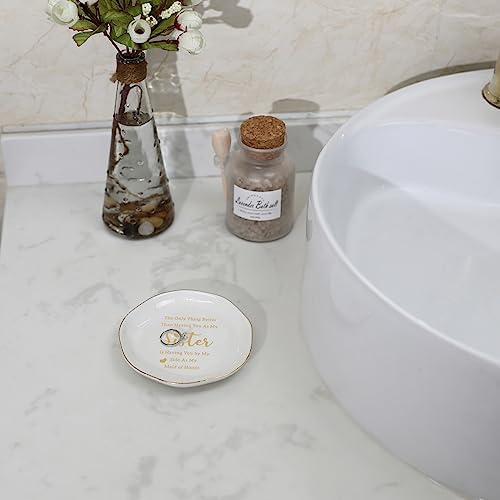 HOME SMILE Maid of Honor Gifts From Bride Ring Dish-The Only Better Thing Than - view 2