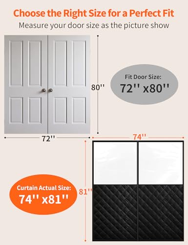 Magnetic Thermal Insulated Door Curtain for 72