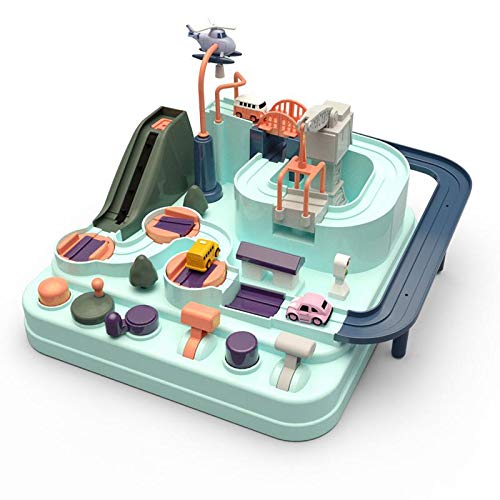 Volwco Smart Wheels Park and Learn Deluxe Garage - Mini Pull Back Car Toys,2019 New Concept Car Big Adventure Track Toy for Kids Toddlers Boys and Girls from 3 Age