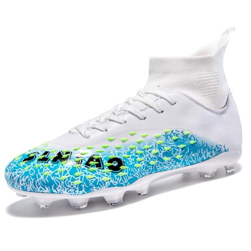 DHOVOR Boys Football Cleats High-Tops Football Shoes for Kids Soccer Cleats Professional Athletic Training Soccer Shoes