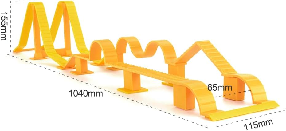 RC Remote Control Car Climbing and Balance Challenge Bridge 3D Printed - 1/24 & 1/18 Scale Off-Road Obstacle Course (Truck Not Included) (Style C-Yellow)