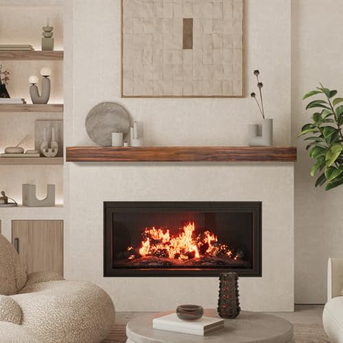 AZSKY Fireplace Mantel Shelf Deep Walnut 48 Inches Hollow Wood