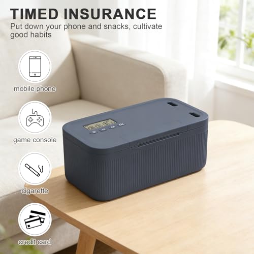 Handy Safe mit Zeitschloss, Abschließbare Box mit Timern, Selbstkontrolle Timer Schließfach für Handy Snacks, Alkohol oder andere unerwünschte Versuchungen Handy Gefängnis für Arbeit & Kinder