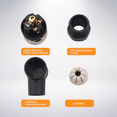 Conector M12 hembra de 5 pines codo 90° código A para cableado de sensores 6
