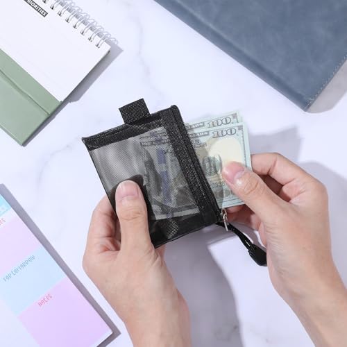 5 Pack Mini Zipper Mesh Bags,3 x 4.5 Inch Mesh Nylon Zipper Pouch Bags,Nylon Makeup Organizer,Portable Travel Cosmetic Pouch,Storage Coin Purse for Small Items Credit Card Key Lipstick2