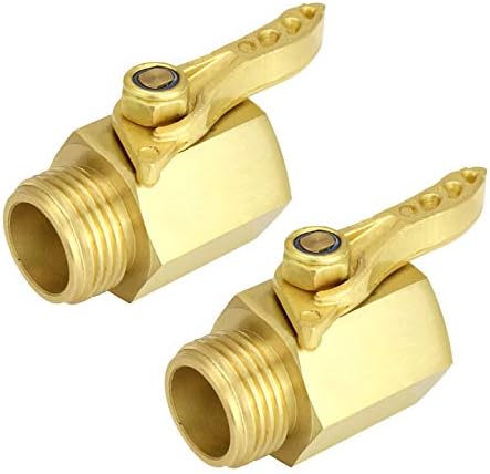 SOMMERLAND A1010 Full Flow Heavy Duty Ergonomic Garden Hose Shut Off Valve -2PK with 10 Hose Washer Pack