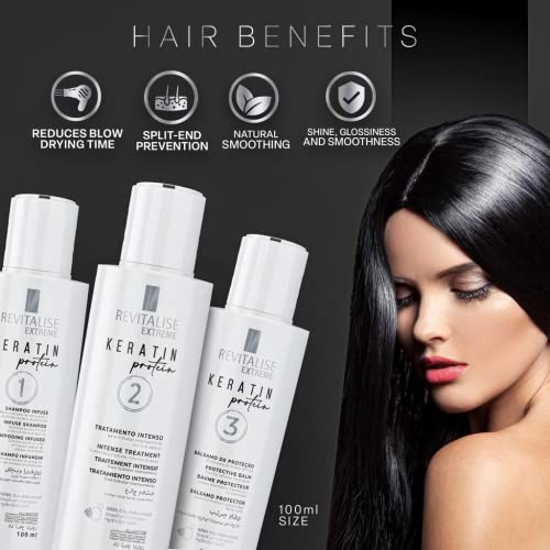 Revitalise Extreme Kit 3 Steps Keratin Protein Shampoo Treatment 100ML Professional Hair Protection Balm Hair Care - Image 2